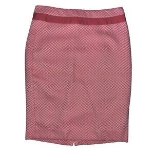 The Limited Orange & White Chevron Jacquard Pencil Skirt‎ Career Business